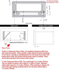 Diagram showing dimensions and installation details for 21 Inch Undermount Drawer Slides Full Extension Soft Close Concealed Runners.