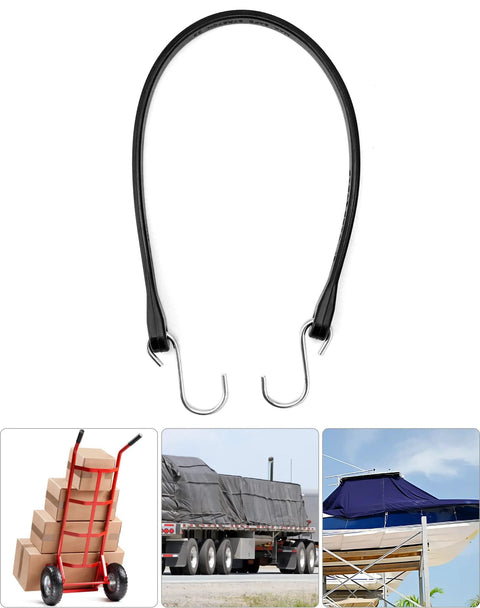 21 Inch Tarp Straps With Hooks 50 Pack Adjustable Rubber Bungee Tie Downs For Securing Tarps Canvases And Cargo On Flatbed Trailers