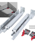 Undermount Soft Close Drawer Slides 21 Inch Full Extension Concealed Drawer Runners with Rear Mounting Bracket and Locking Devices