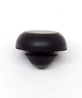Black Ridged SBR Rubber Push In Bumper One Half Inch Diameter Five Thirty Second Inch Height Fits One Quarter Inch Hole