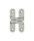 Invisible Concealed Door Hinges 2 3/4 Inch By 5/8 Inch Brushed Nickel Finish, close-up view showing hinge design and finish.