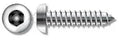 2500 No 8 One And One Half Inch Self-Tapping Security Sheet Metal Screws AB Button Head Hex Socket Pin Drive, 304 Stainless Steel 18-8