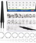 Ultimate 211 Piece C Clip External Retaining Ring Set In 304 Stainless Steel From 4mm To 28mm With 21 Sizes And Included Tweezer By Glarks