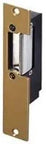 Brass electric strike for doors 14 to 24 VAC DC, heavy duty, 1000 lb holding force, narrow steel face plate, mortise backset.