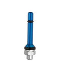 Top Tier 10 Pack Aluminum 6092 Valve Stems For Dry Chemical And Halon Fire Extinguishers OEM compatible blue aluminum valve stem close-up.