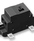 QOM50VH 240V 50A Miniature Circuit Breaker For Electrical Panels, Series QOM, Heavy Duty 50 Amp Breaker, black unit side view