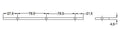 Technical drawing of Rustic Decorative Forged Iron False Hinge For Barn Doors, Matte Black Finish, 8 1/16 Inch Length, with dimensions.