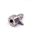Waterjet diamond cutting head assembly, metal with knurled adjustment nut, side view