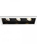 Triple LED Recessed Downlights With New Construction Housing And Trim 3000K Warm White 45 Degree Narrow Beam view from above