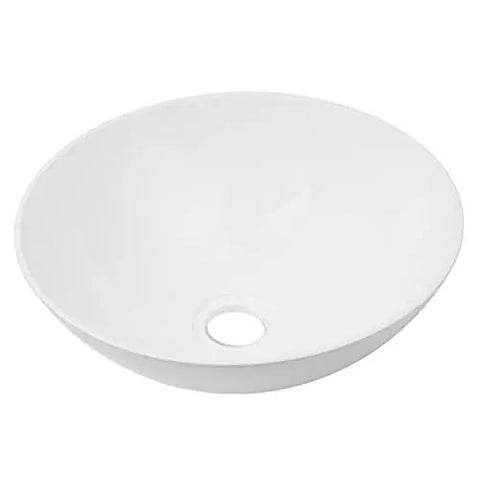 Premium White Acrylic Vessel Sink for Bathroom - Easy Installat Sink for Cara, Campers & Yachts - Modern Design, & Lightweight - round shape.
