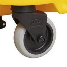 Close-up of Replacement Casters For WaveBrake Mop Buckets 3 Inch Non Marking TPR Rubber Wheel, fits 7570 7571 7580 7581 7582 7583