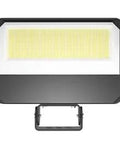 Heavy Duty 450W Trunnion Flood Light With Fully Adjustable Throw And Switchable Warm Neutral Cool Color Tuning Ready To Crush Outdoor Job Sites Zero To Ten Dimmable Ip66 Water Tight 480V Industrial High Output Rig, front view.