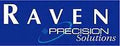 RAVEN Precision Solutions logo on a blue background highlighting quality and innovation in technology services.
