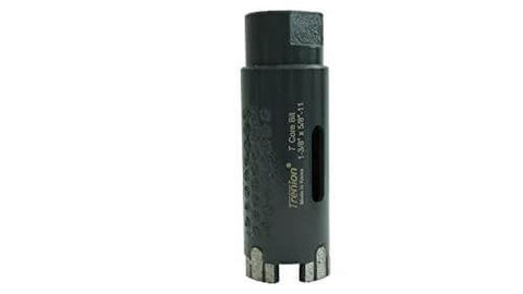 Trenion T Core drill bit, close-up, black 1-3/8 in, diamond-tipped segments, 5/8-11 thread