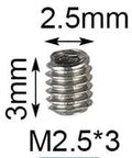 M2.5 X 3mm Stainless Steel Hex Grub Screws With Internal Hex Drive Cup Head Allen Style Socket Point Set Screws, single piece