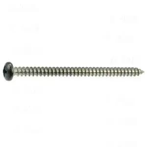 Heavy Duty Size Eight X 2-1/2 Inch Phillips Pan Head Screw, black coated stainless steel for home farm auto jobs