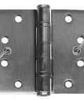 Concealed Five Knuckle Electric Thru Wire Door Hinge 4.5 By 4.5 Inch Satin Chrome Finish, front view showing wiring