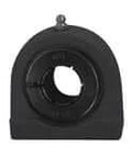 Front view of UETBL206-19B Accu-Loc 1-3/16 in Pillow Block with black thermoplastic housing, tapped base, sealed ball bearing insert.