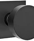 Square Rosette Dummy Door Set With Matching Round Knob, Pair, Dope Flat Black Finish, 7 Finishes Available, Fits Doors 1.375 to 2.25 Inches Thick, Standard Bore 2.125 Inches, Model 5050ROUUS19 in image