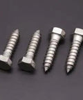 Heavy Duty 10 Pack Stainless Steel Hex Lag Screws 3/8 x 1-1/2 Full Thread For Decks Gazebos And Wood Connections, side view
