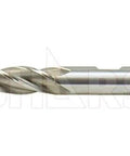 Shars end mill, side view, 3/8 in dia, HSS, 4-flute, center-cut, 3/4 in flute length