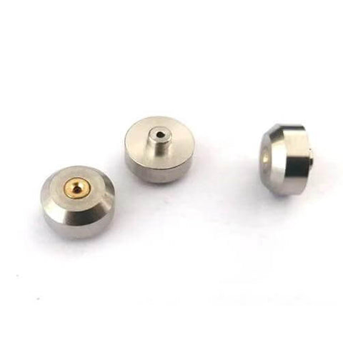 Waterjet orifice tips, set of 3 metal nozzles for flow cutting machines; compact precision components