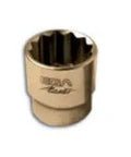 Non-Sparking Cu-Be Socket Wrench 1 to 2-Inch 12 Point Heavy Duty Copper Beryllium Torque Tool No Bull Toughness close-up view.