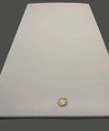 Top view of Virgin PTFE Sheet One Quarter Inch Thick Twelve By Twenty Four Inches Nonstick Fluoropolymer Sheet with a coin for scale.