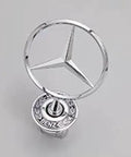 Alt Tag: Mercedes Hood Ornament Chrome Emblem For 2003 2004 2005 C230 Sedan OEM 2108800186 Direct Fit Laurel Wreath With Spring Loaded Mounting