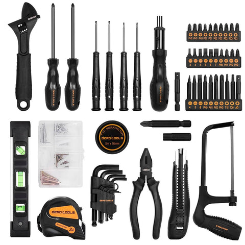 218 Piece General Household Tool Kit With Pliers, Screwdrivers, Socket Set And Portable Case For Auto Repair And Home Projects