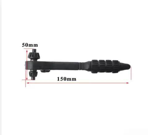 Versatile 2-In-1 Drill Chuck Key With Integrated Ratchet And 12.5Mm Square Drive Socket Wrench For Lightning Fast Bit Swaps and Effortless Forward Reverse Switching Without Breaking A Sweat Black Finish side view showing dimensions 150mm length and 50mm width.