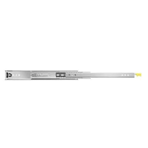 Heavy Duty 30 Inch Drawer Slides 250 Lb Capacity With Locking Ball Bearing Side Mounts in galvanized steel, side view