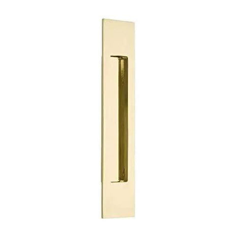 Emtek Modern Rectangular Flush Pull Satin Brass Door Hardware 1-3/4 Inch by 4 Inch Concealed Mount for Interior Doors