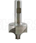 Front view of Shars HSS corner-rounding end mill, 3/8 in shank x 3/4 in diameter.