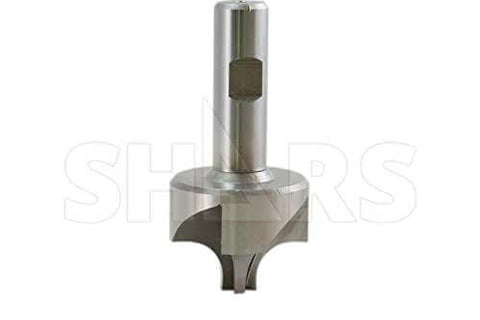Front view of Shars HSS corner-rounding end mill, 3/8 in shank x 3/4 in diameter.