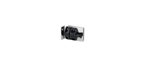 Heavy Duty 1.9 Inch Round Post Mount Gate Latch For Half Inch Tempered Glass polished 316 stainless steel side view with clasp.
