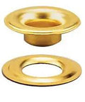 Brass Sheet Metal Grommet And Washer Set Built Tough Heavy Duty Number Two 1,440 Pieces for 3/8 inch holes, ideal for auto shop projects.