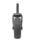Front view of 3 Inch Threaded Stem TPR Caster With 110 Lb Load Capacity, Gray TPR Wheel On Black Polypropylene Hub, Ball Bearing Swivel.