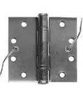 Concealed 8 Wire Electric Thru-Wire Hinge, 5 In By 4-1/2 In, steel full mortise, satin chrome finish, square corner, front view