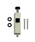 Auxiliary Security Lock Foot Latch for Gliding Patio Doors White 3-3/4 Inch Long 7/8 Inch Wide 1-5/8 Inch High with screws