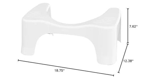 Squatty Potty Simple Curve white plastic bathroom toilet stool, 7-inch height, angled front view