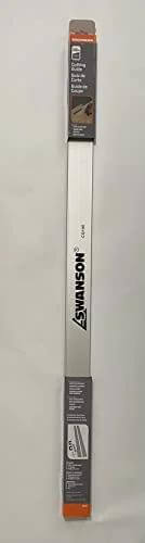 Front view of Swanson CG100 anodized aluminum 100-inch cutting guide with joiner bar and two C-clamps, four thumb screws
