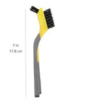 Side view of Stainless Steel Mini Wire Brush Set For Paint Removal And Rust Cleanup Crevice Cleaning With Soft Grip Ergonomic Handle