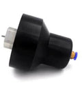 Air actuator for SAME waterjet cutting head, black cylindrical housing with white connector and brass nozzle.