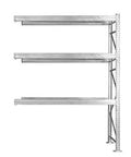 Heavy Duty Steel Pallet Rack Add On Unit 42X120X144 Inches Three Tier Industrial Storage Extender with three shelves.