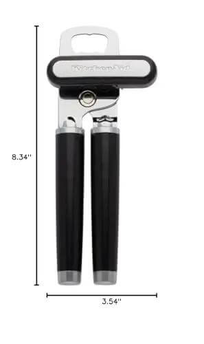 Multifunction Can Opener And Bottle Opener For Easy Kitchen Use With Razor Sharp Stainless Steel Cutting Wheel And Soft Ergonomic Handles