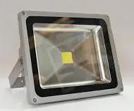 The Dual 20W Solar Led Flood Lights For Outdoor Signs And Billboards With Heavy Duty Brackets Zero Wire Hassle Kickin Brights Easy Install Eco Power Garden Display Setup seen from the front with a metallic finish.