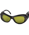 Premium Laser Safety Goggles Shielding Against 800-1700 Nm Infrared Beams With Badass Od 4 Plus Filter, black frame, green lenses.