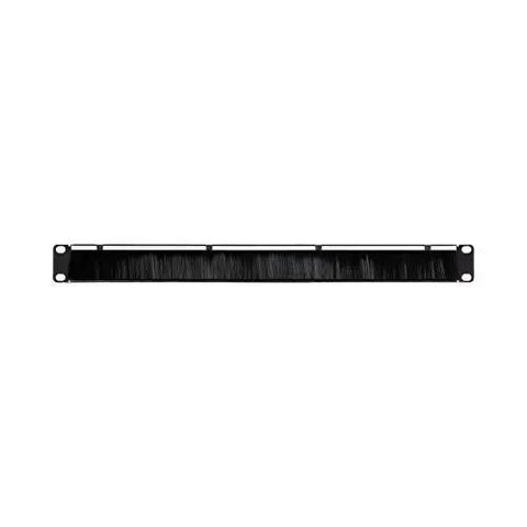 1U Rack Mount Cable Management Panel With Brush Slot For Clean Cable Entry For 19 Inch Racks Or Cabinets, Black, Heavy Duty Steel