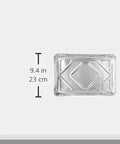 Quarter-size aluminum foil cake pan with 9.4-inch measurement, part of Pack Of Twelve Quarter Size Aluminum Foil Cake Pans For Bake Sales And Events
